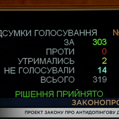 Верховна Рада підтримала закони, які посилять антидопінгову діяльність в Україні