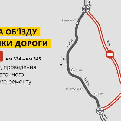 До уваги водіїв: трасу М-19, що на Тернопільщині перекрито