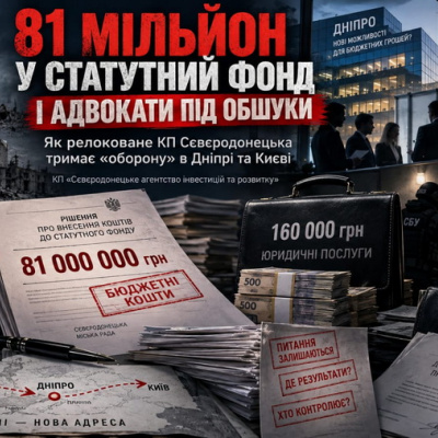 81 мільйон у статутний фонд і адвокати під обшуки: як релоковане КП Сєвєродонецька тримає «оборону» в Дніпрі та Києві