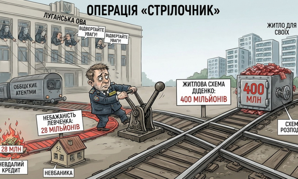 Операція «Стрілочник»: як Луганська ОВА згодовує публіці 28 мільйонів недбалості Левченка, аби приховати 400 мільйонів житлової схеми Діденко